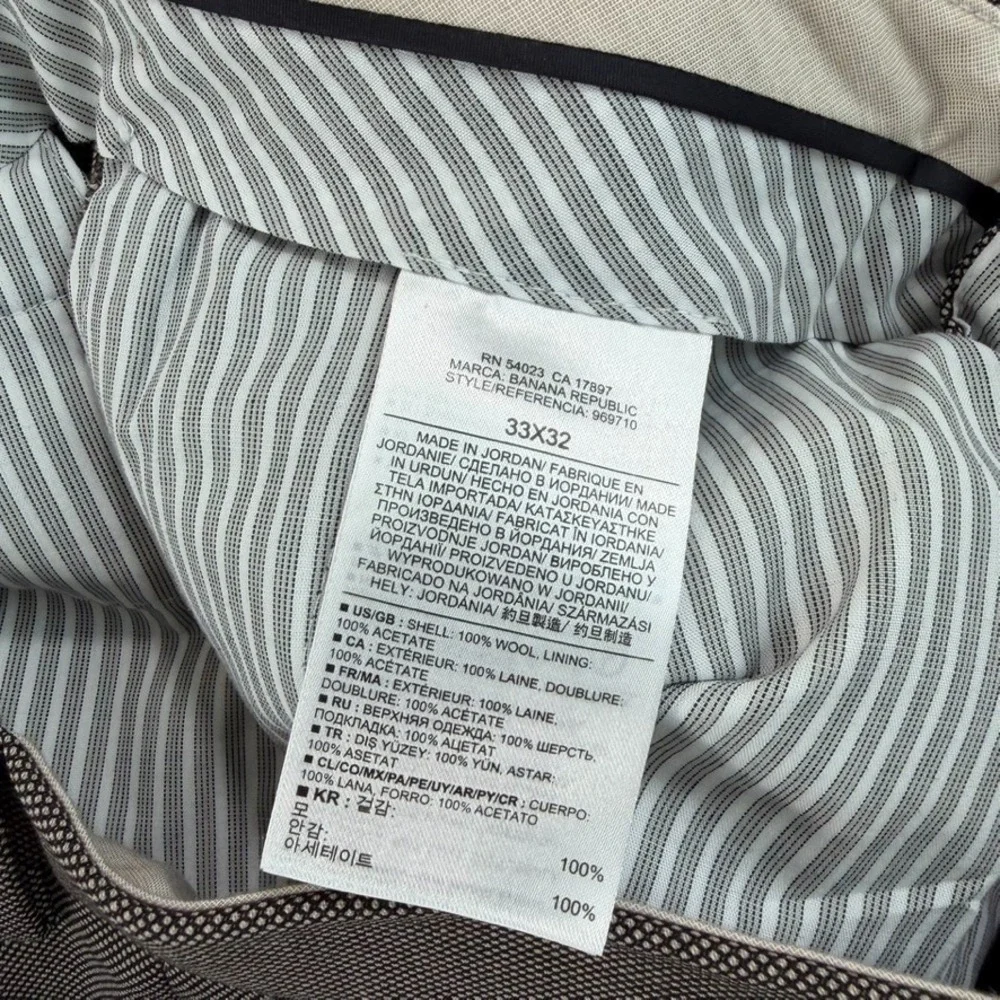 Banana Republic Tailored Slim Fit Dress Pants Men 33x30 Grey 100% Wool NWOT $138